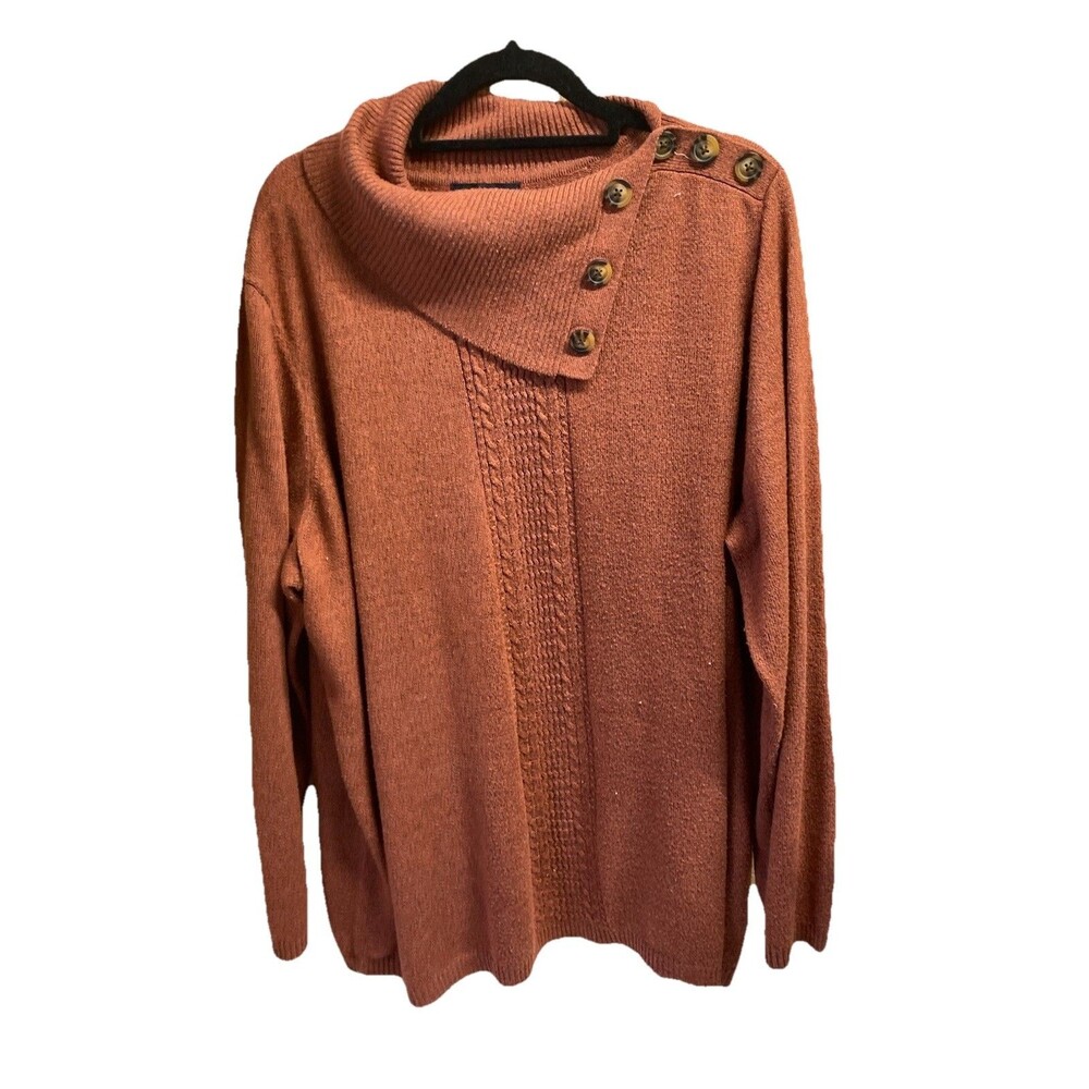 Napa Valley Womens Cowl Neck Long Sleeve Top Size 2X